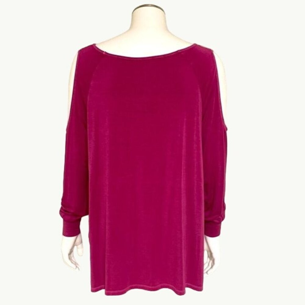 American Eagle Outfitters Viscose Spandex Soft Sexy Tee Mauve Long Sleeve Off Sh - Picture 2 of 8